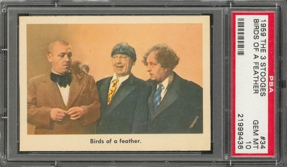 1959 Fleer "Three Stooges" #34 "Birds Of A Feather." – PSA GEM MT 10